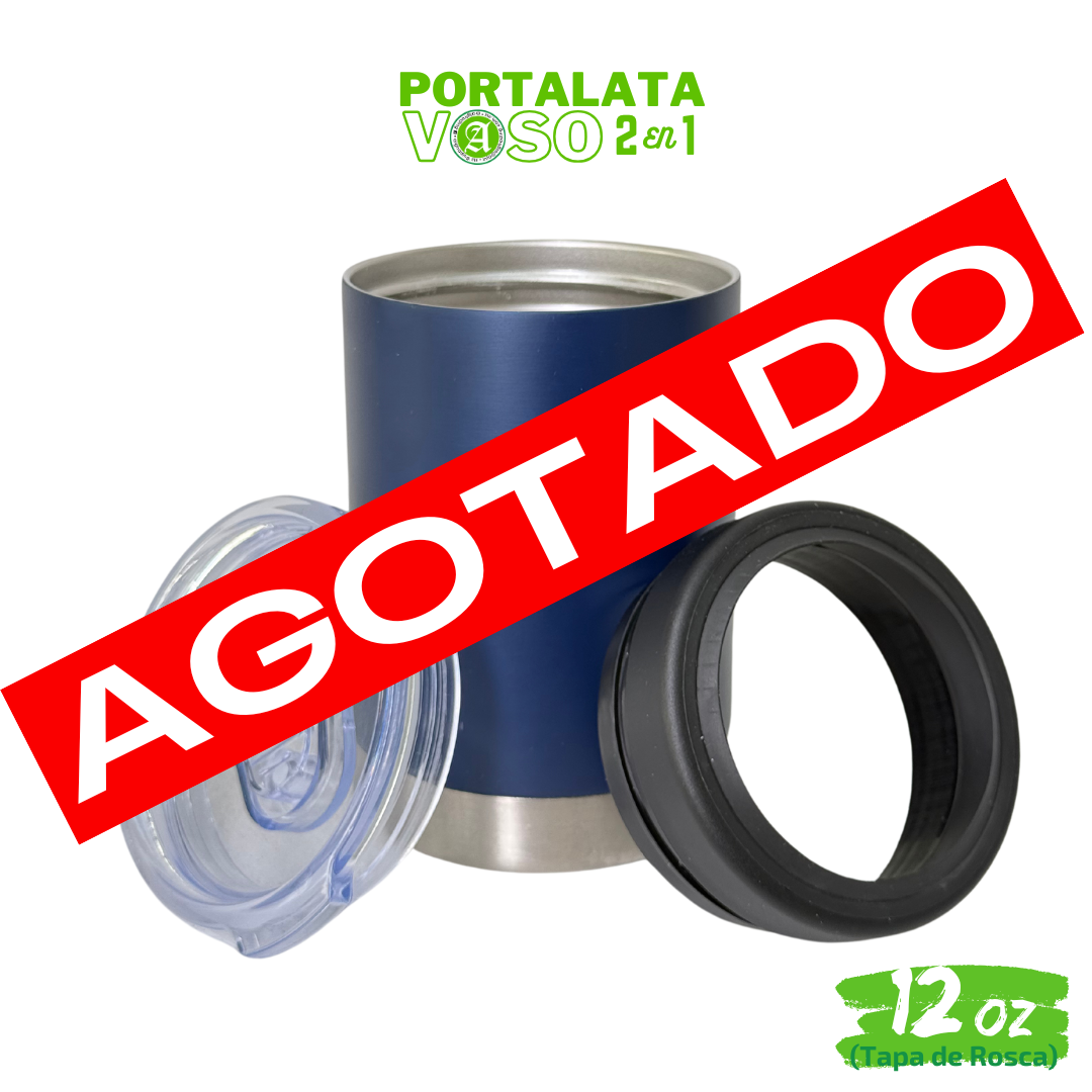 12pzs / Portalatas Vaso (2 en 1)  12oz / 354ml+ Tapa de Rosca Hermética