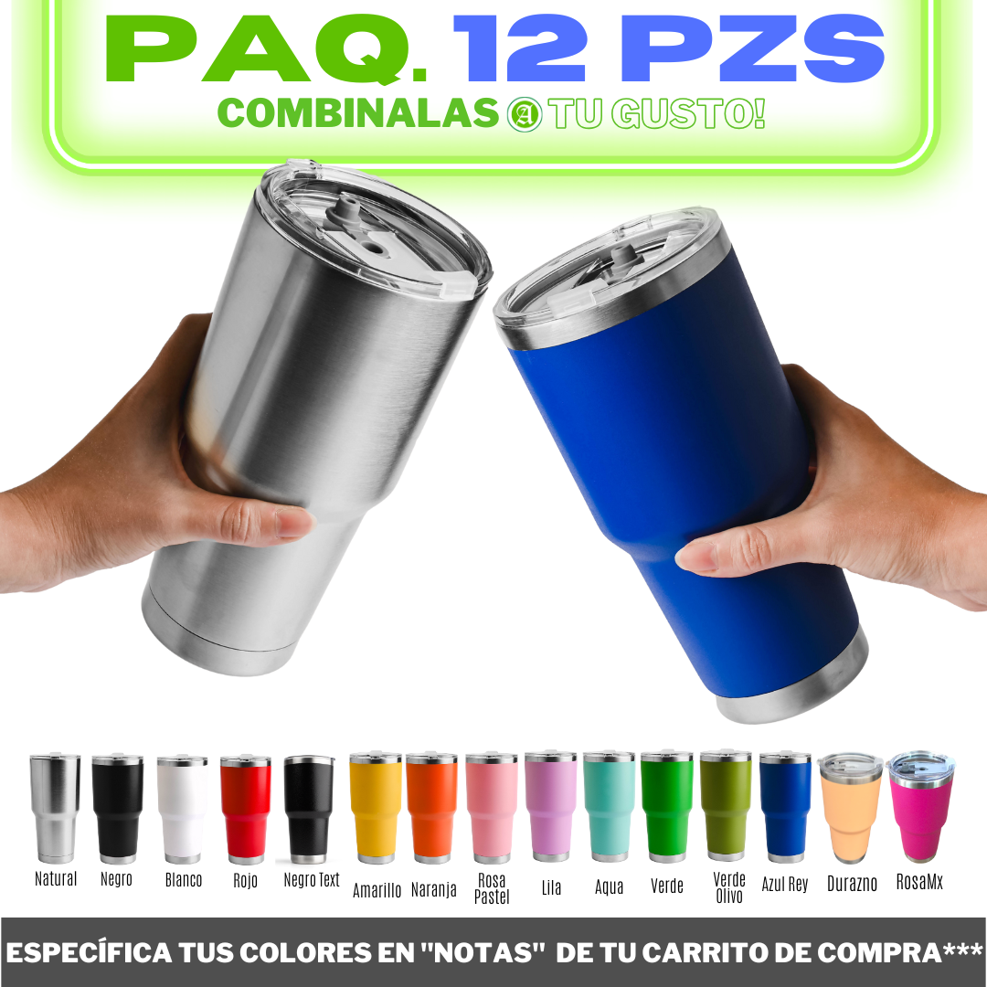 12pzs 30oz / 887ml + Tapa Hermética