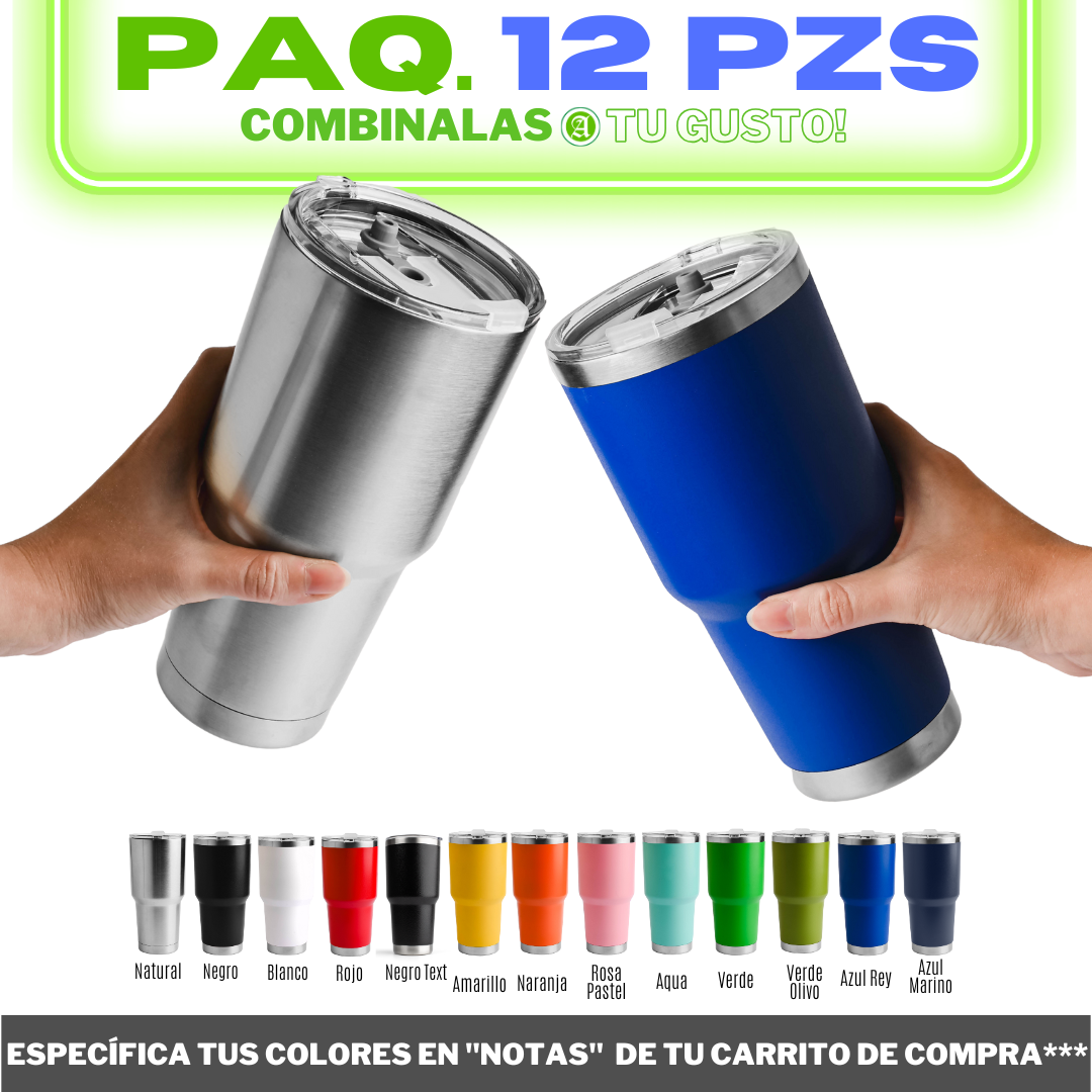 12pzs 30oz / 887ml + Tapa Hermética