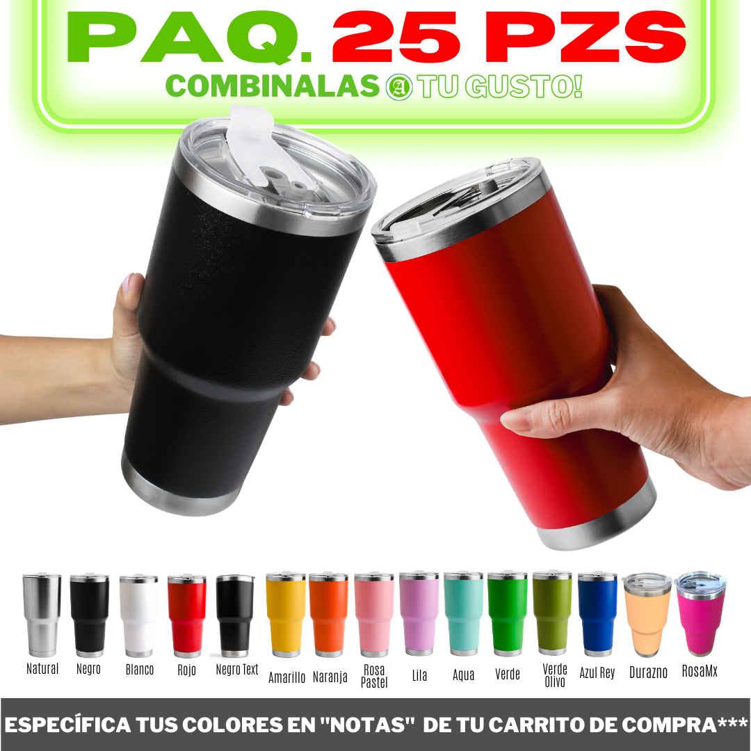25pzs 30oz / 887ml + Tapa Hermética
