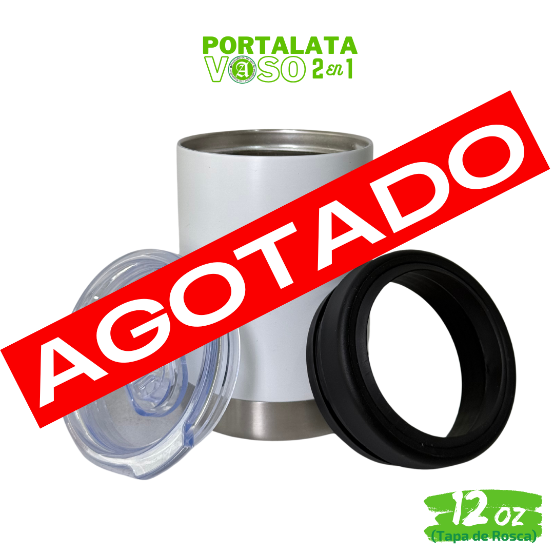 25pzs / Portalatas Vaso (2 en 1)  12oz / 354ml+ Tapa de Rosca Hermética