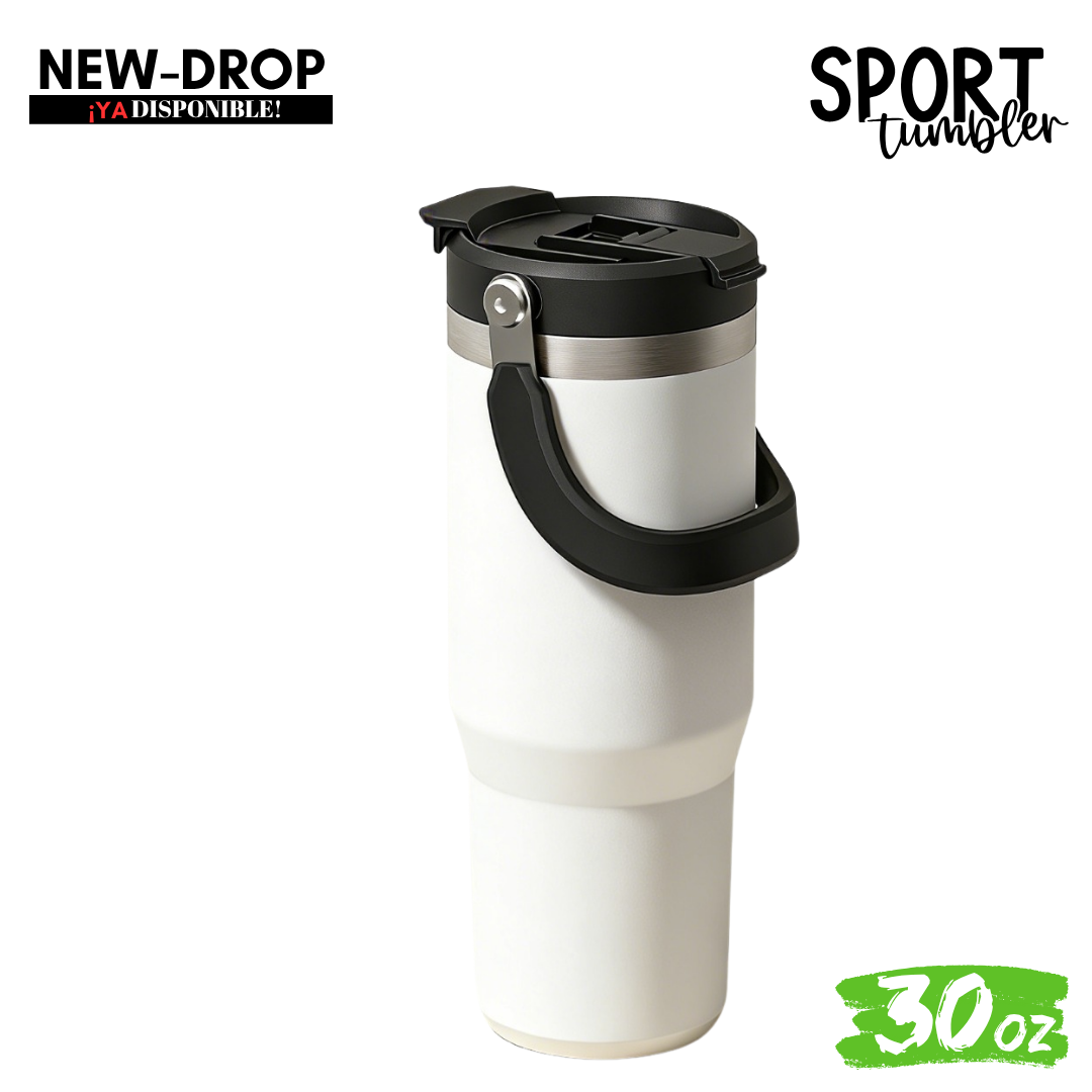 "SPORT Tumbler" 30oz / 887ml con asa y tapa Hermética 2 en 1