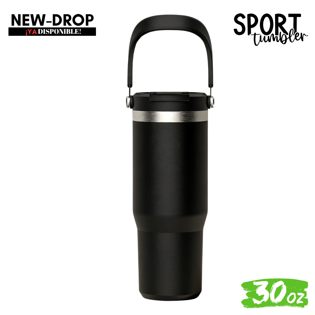 Mayoreo de 12 a 24pzs "SPORT Tumbler" 30oz / 887ml con asa y tapa Hermética 2 en 1