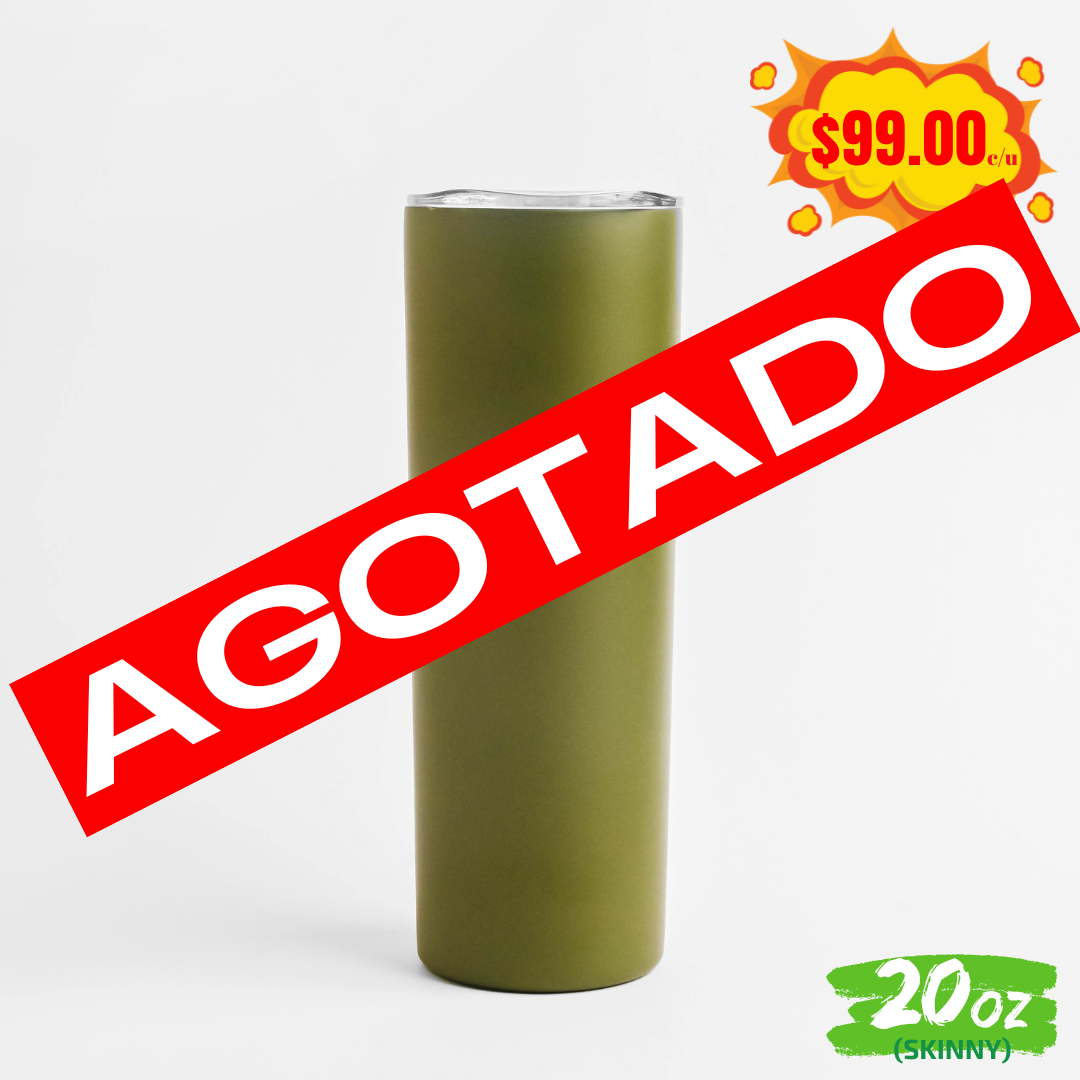 Vaso "SKINNY" 20oz / 591ml con Tapa Hermética 🎁