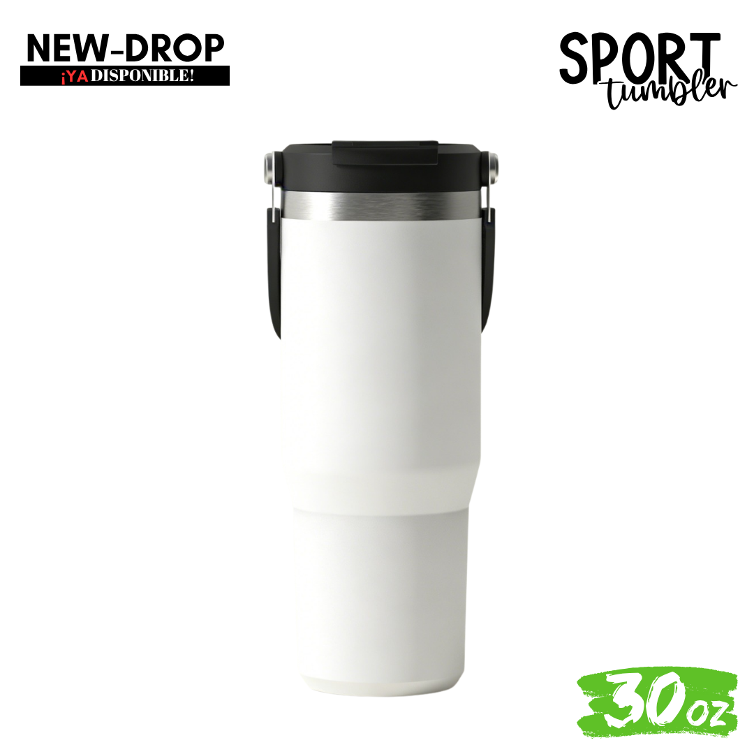 "SPORT Tumbler" 30oz / 887ml con asa y tapa Hermética 2 en 1