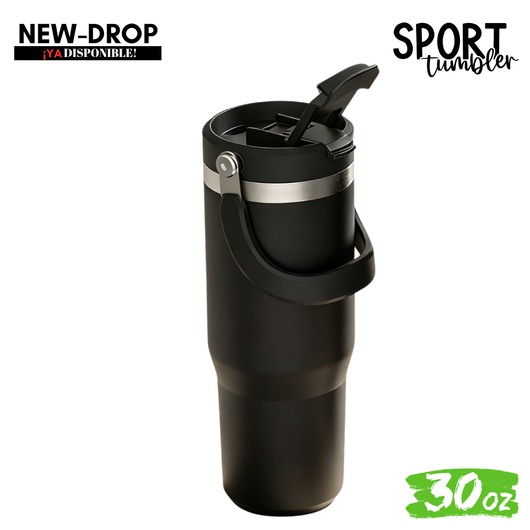"SPORT Tumbler" 30oz / 887ml con asa y tapa Hermética 2 en 1