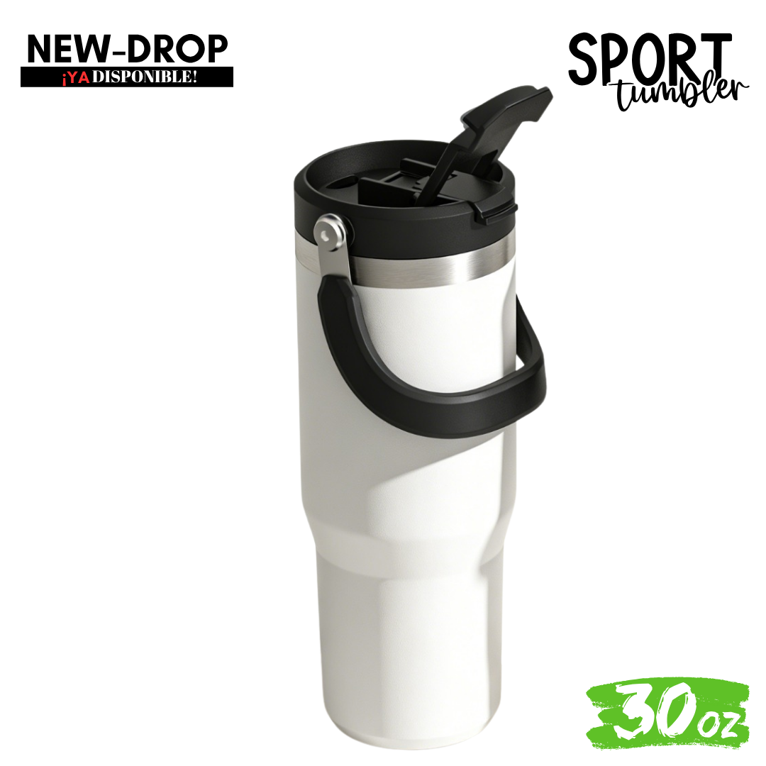 "SPORT Tumbler" 30oz / 887ml con asa y tapa Hermética 2 en 1