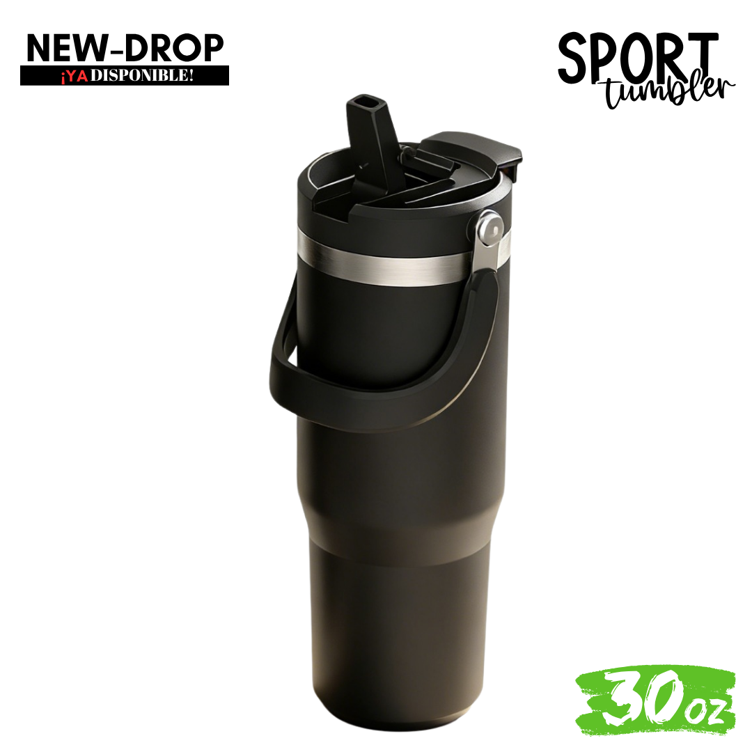 "SPORT Tumbler" 30oz / 887ml con asa y tapa Hermética 2 en 1