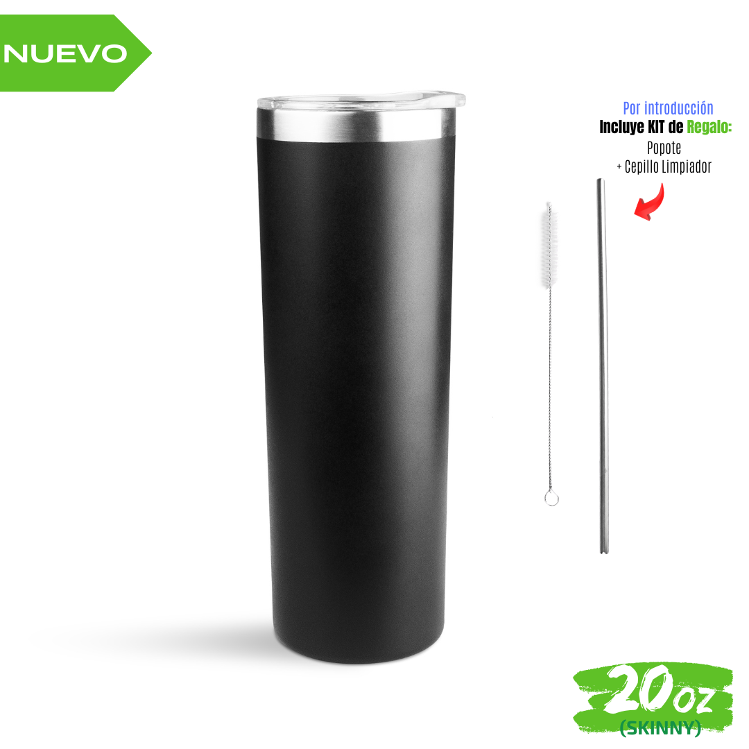 12pzs Nuevo "SKINNY" 20oz / 591ml con Tapa Hermética