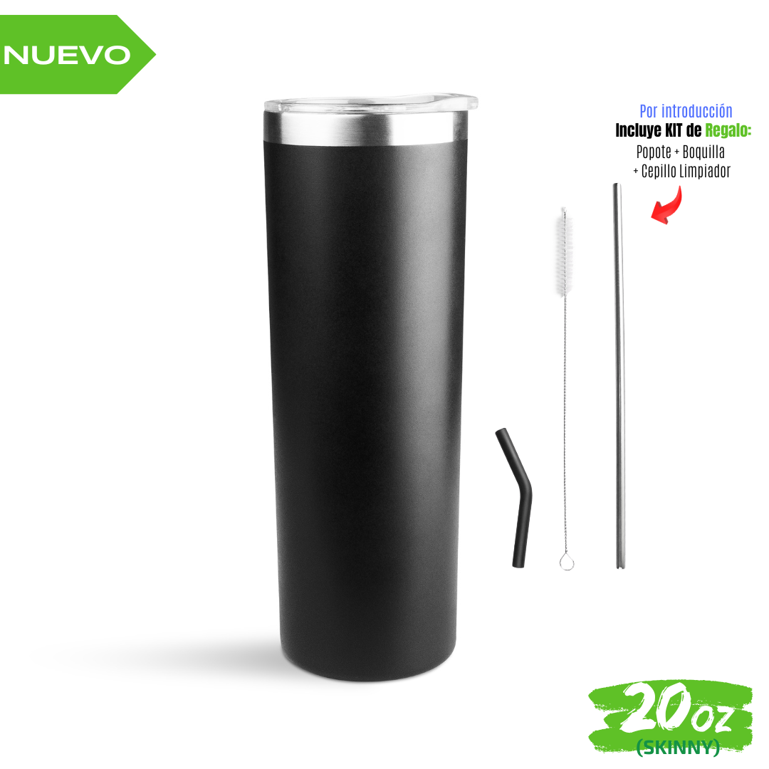 25pzs Nuevo "SKINNY" 20oz / 591ml con Tapa Hermética