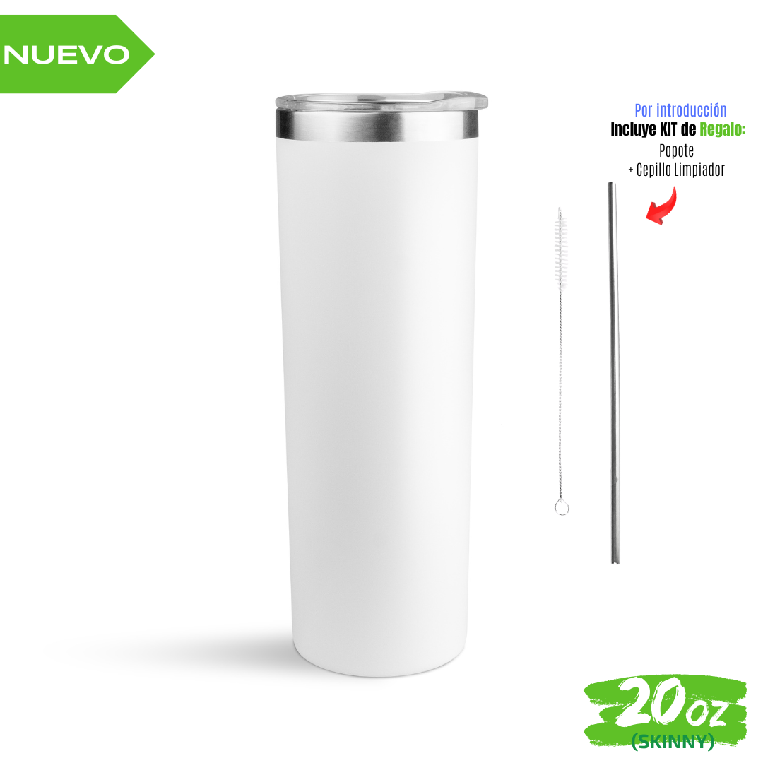 Nuevo Vaso "SKINNY" 20oz / 591ml con Tapa Hermética