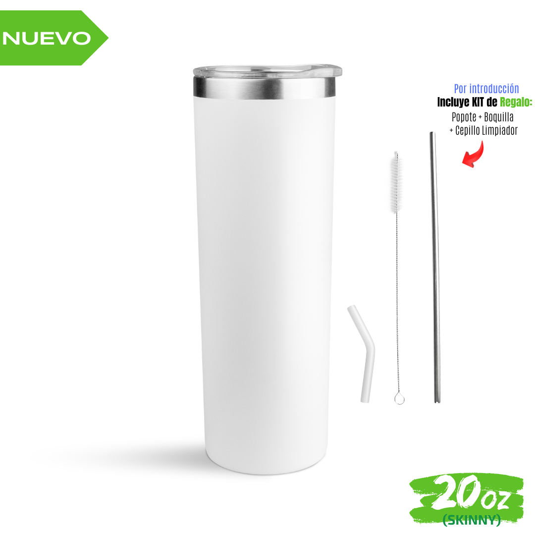 Nuevo Vaso "SKINNY" 20oz / 591ml con Tapa Hermética