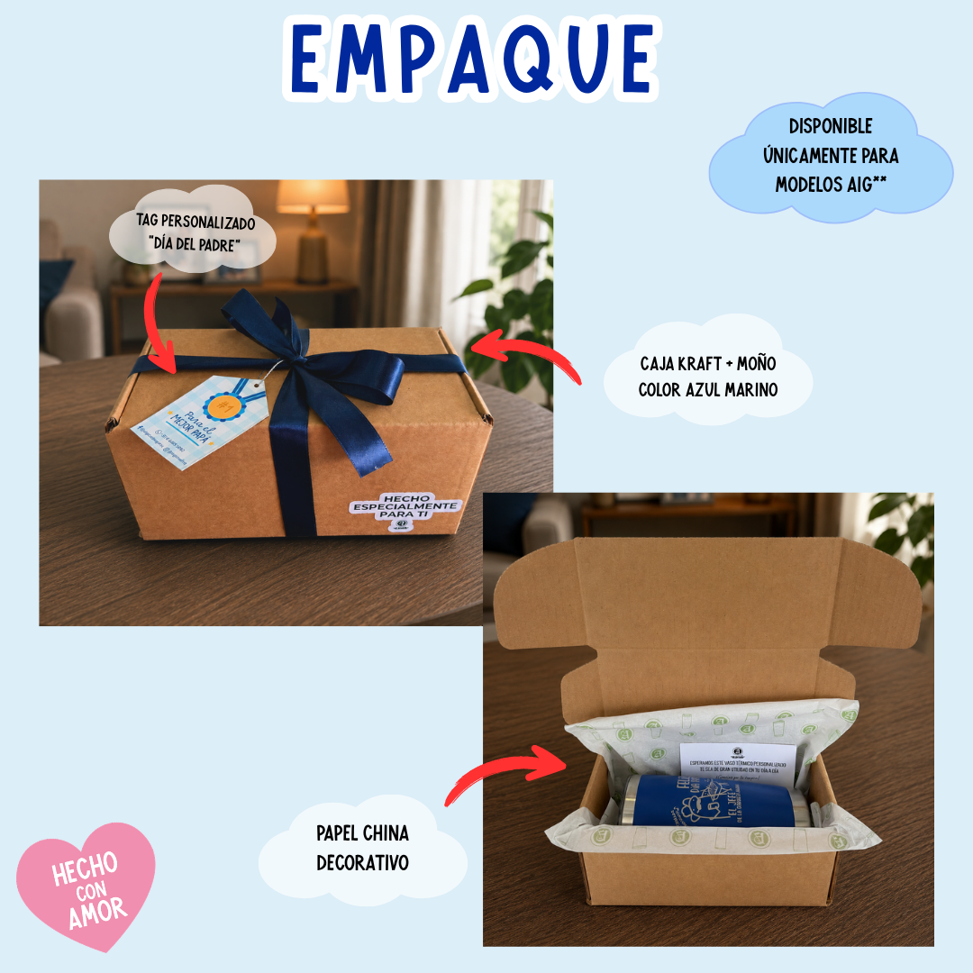 Empaque Caja Kraft + Moño