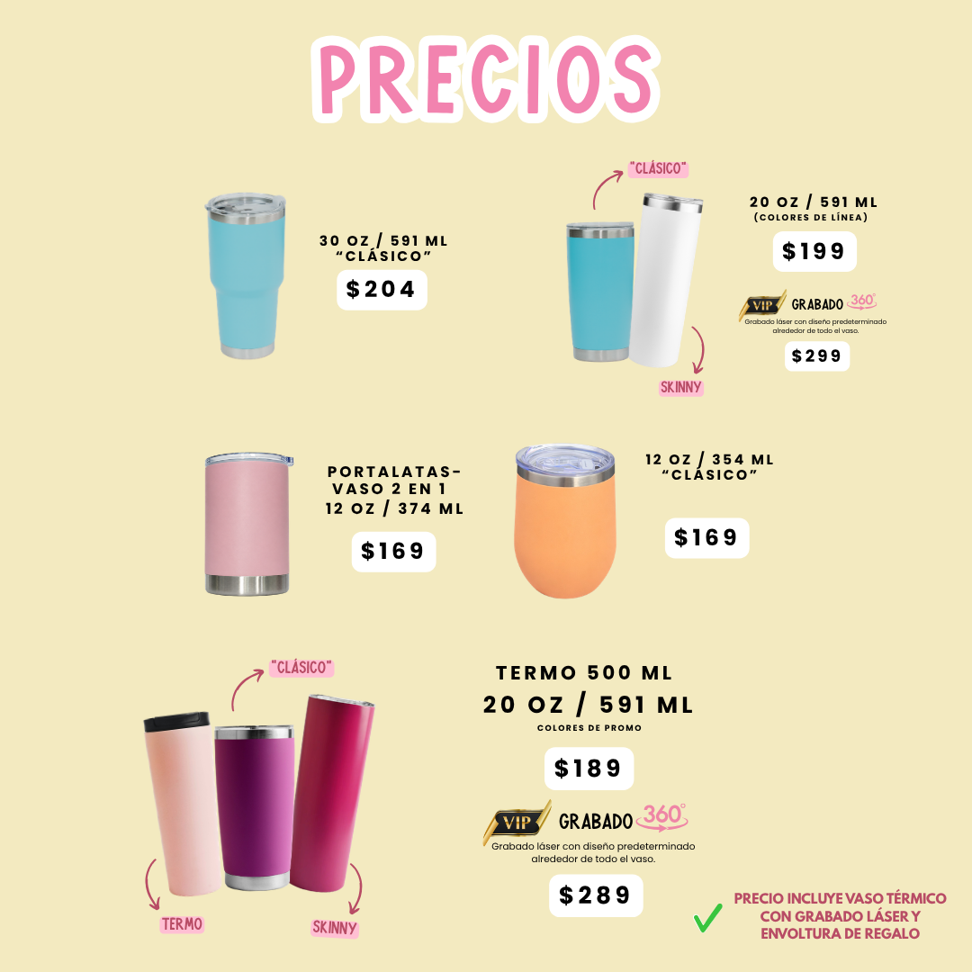 KIT REGALO 10 MAYO  VASO TÉRMICO + GRABADO LÁSER