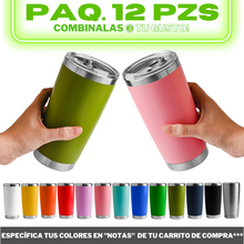 Cargar imagen en el visor de la galería, 12pzs de 20oz / 591ml &quot;CLÁSICO&quot; + Tapa Hermética
