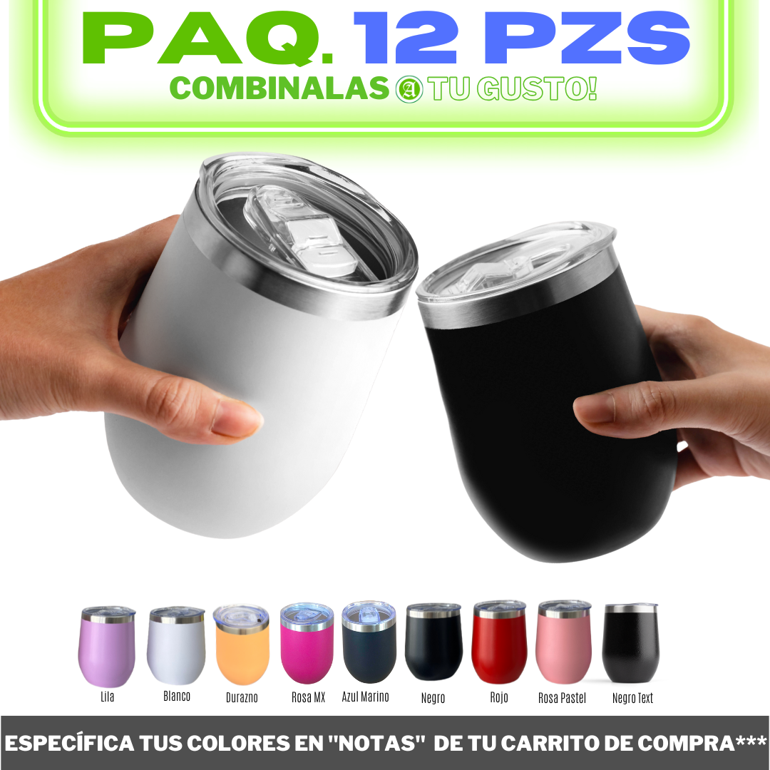 12pzs 12oz / 354ml + Tapa Hermética