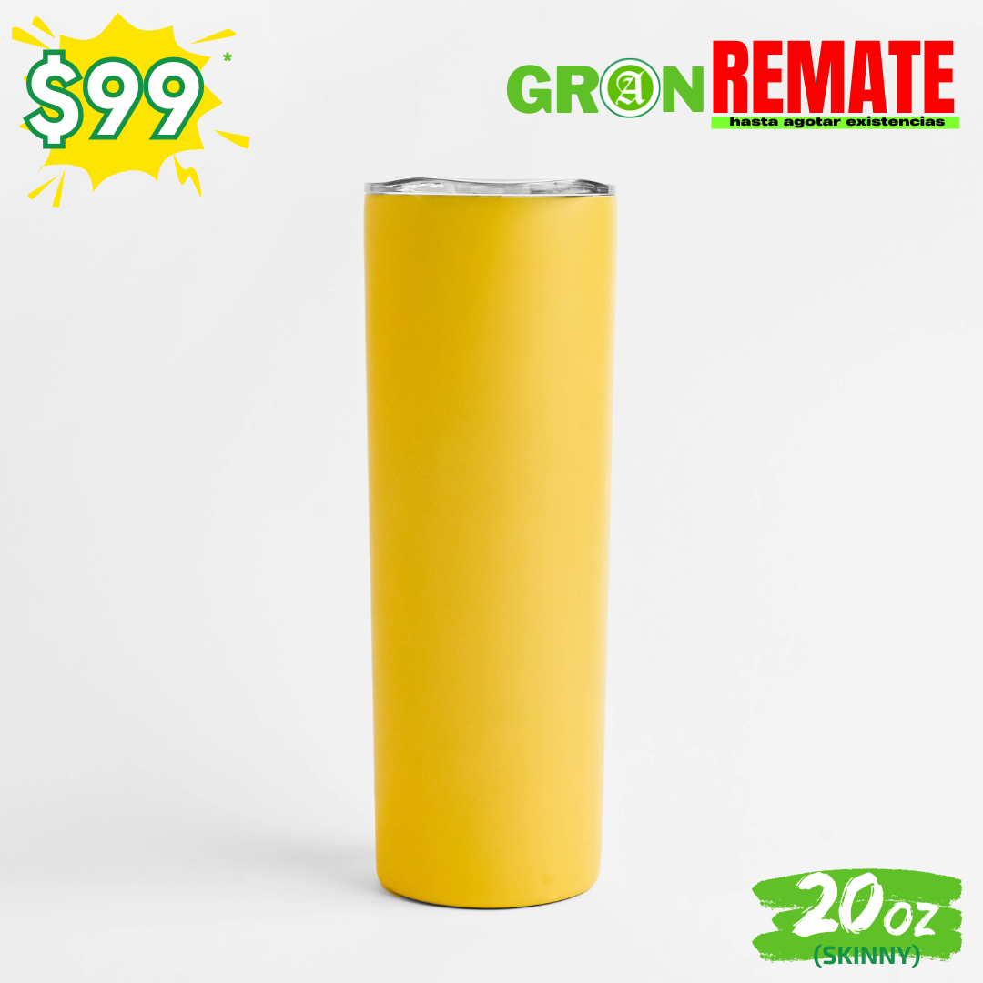 Gran REMATE // 12pzs "SKINNY" 20oz / 591ml con Tapa Hermética