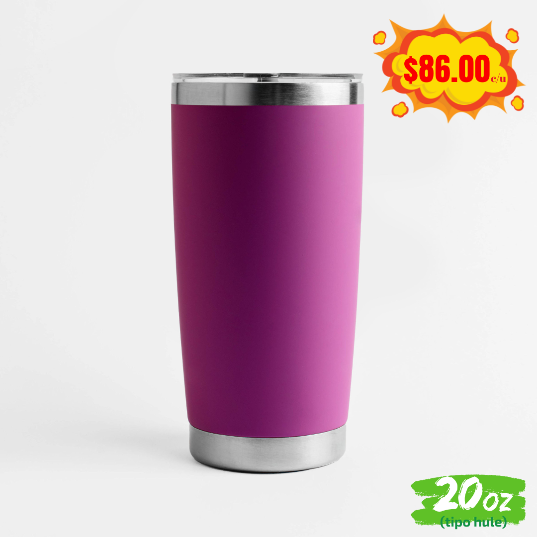 Vaso 20oz / 591ml "TIPO HULE" + Tapa Hermética