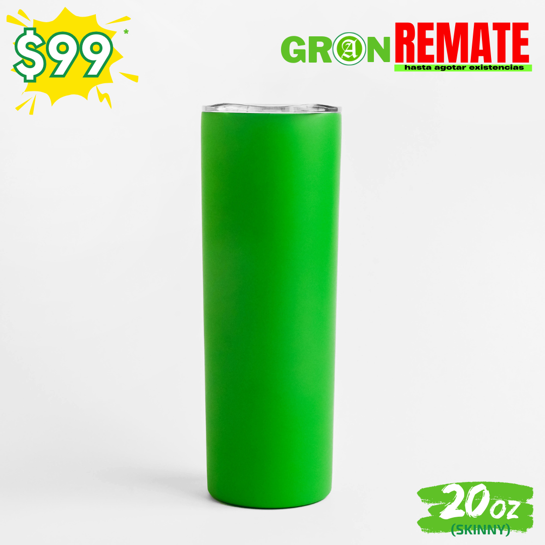 Gran REMATE // 12pzs "SKINNY" 20oz / 591ml con Tapa Hermética