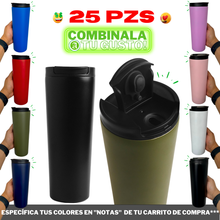 Cargar imagen en el visor de la galería, 25pzs &quot;TERMO&quot; 16.9oz / 500ml con Tapón Hermético y Tapa de Rosca
