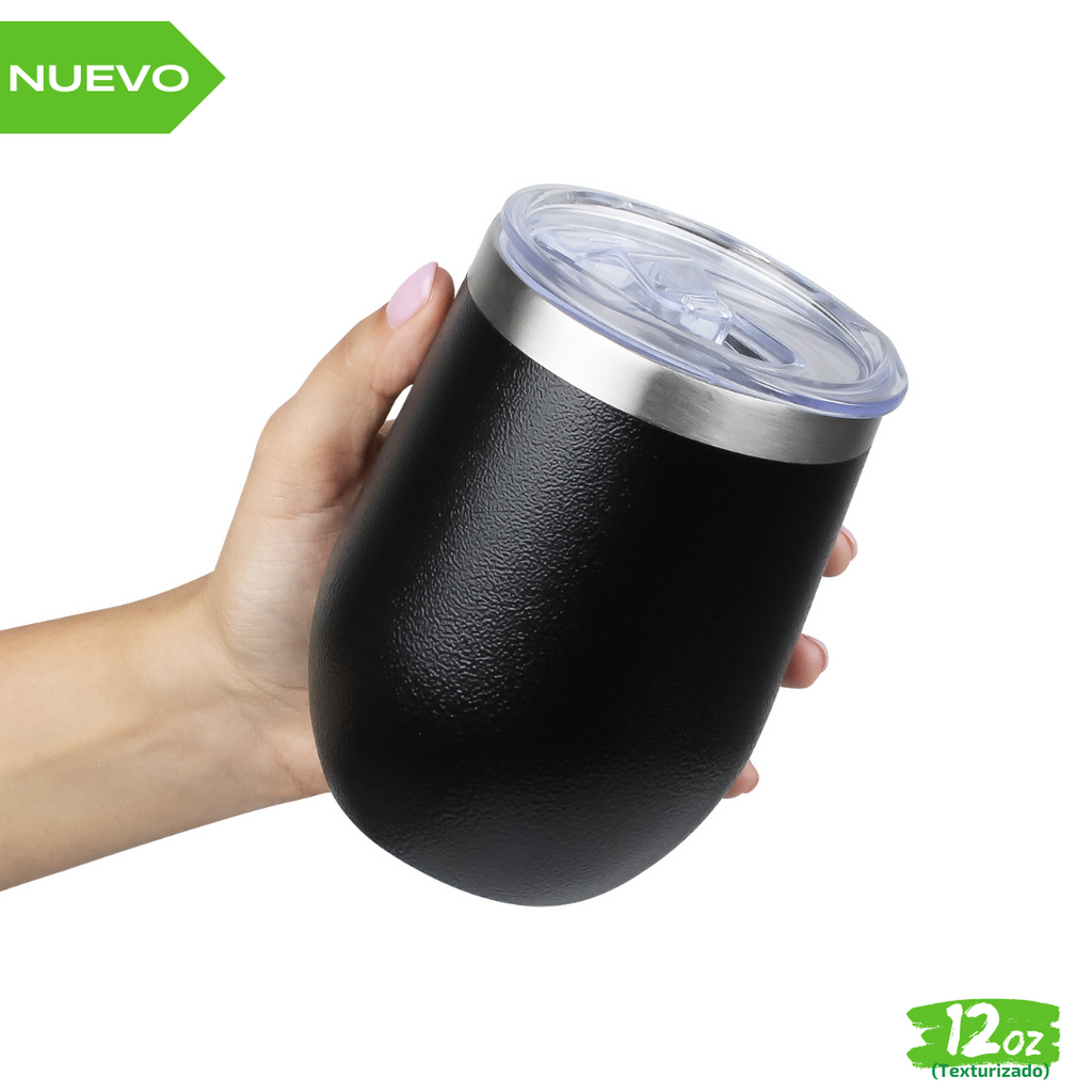 25pzs TEXTURIZADOS 12oz / 354ml + Tapa Hermética