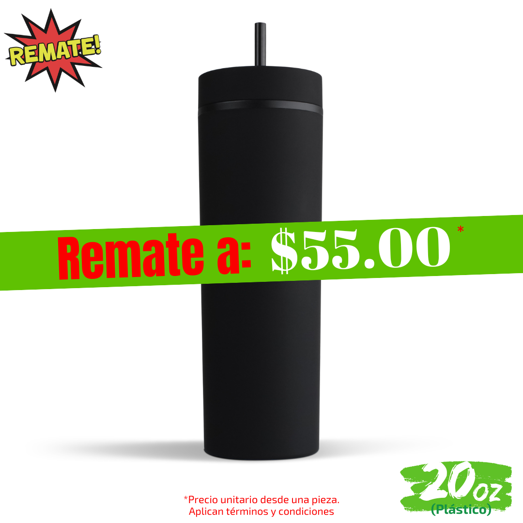 REMATE de Vaso 20oz / 591ml de Plástico + Popote