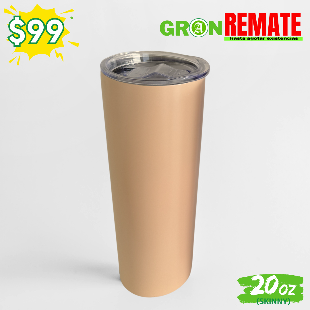 Gran REMATE // Vaso "SKINNY" 20oz / 591ml con Tapa Hermética