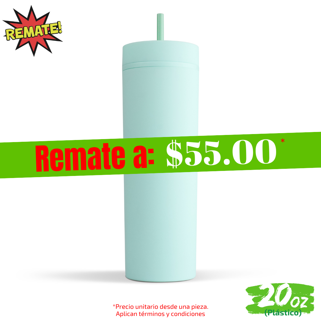 REMATE de Vaso 20oz / 591ml de Plástico + Popote