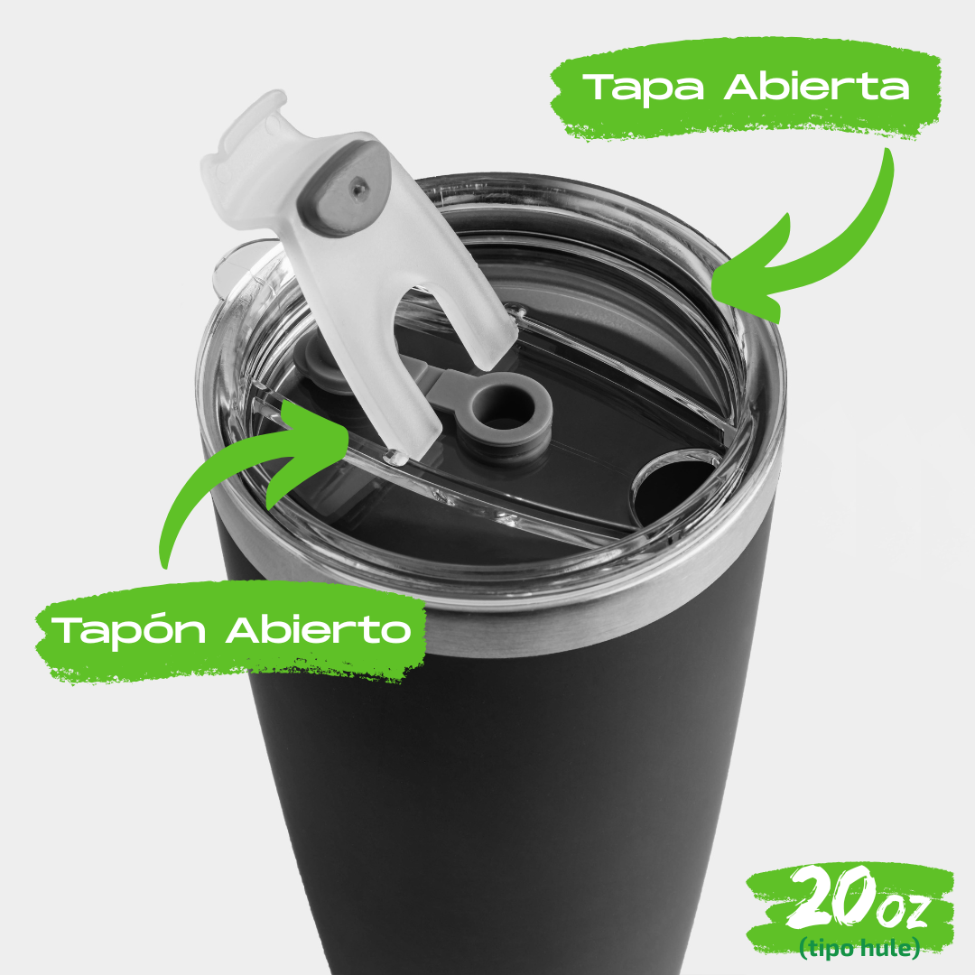 25pzs 20oz / 591ml "TIPO HULE" + Tapa Hermética