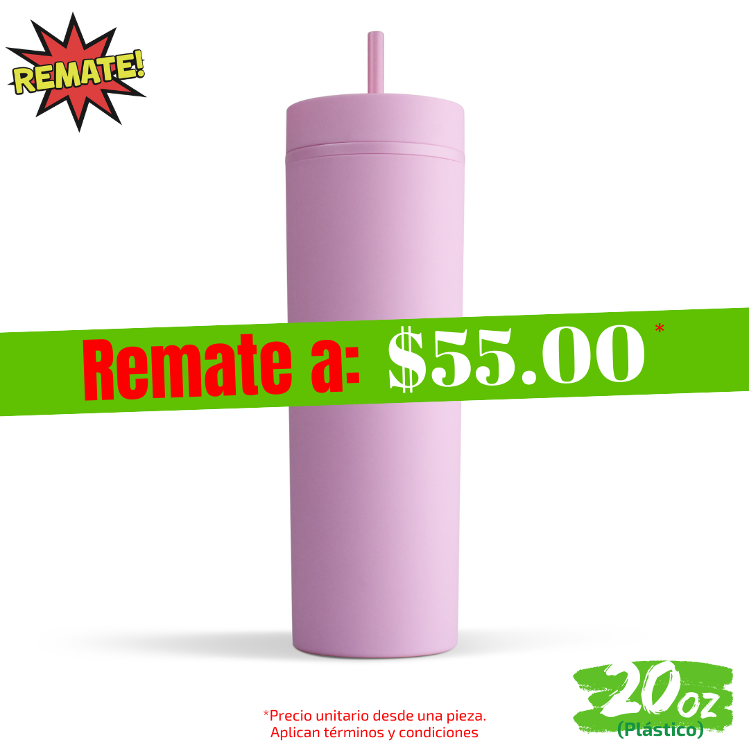25pzs 20oz / 591ml "PLÁSTICO" + POPOTE