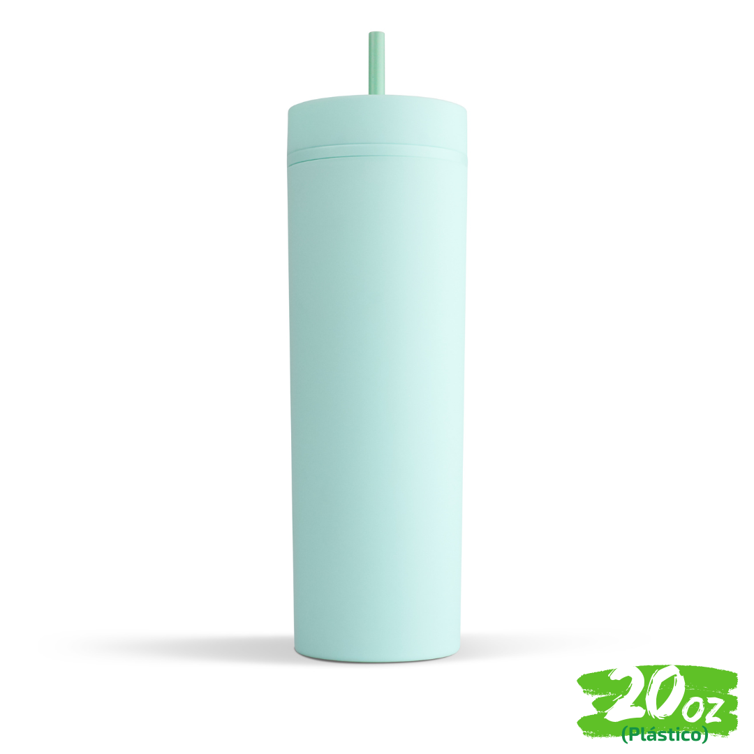 12pzs 20oz / 591ml "PLÁSTICO" + POPOTE