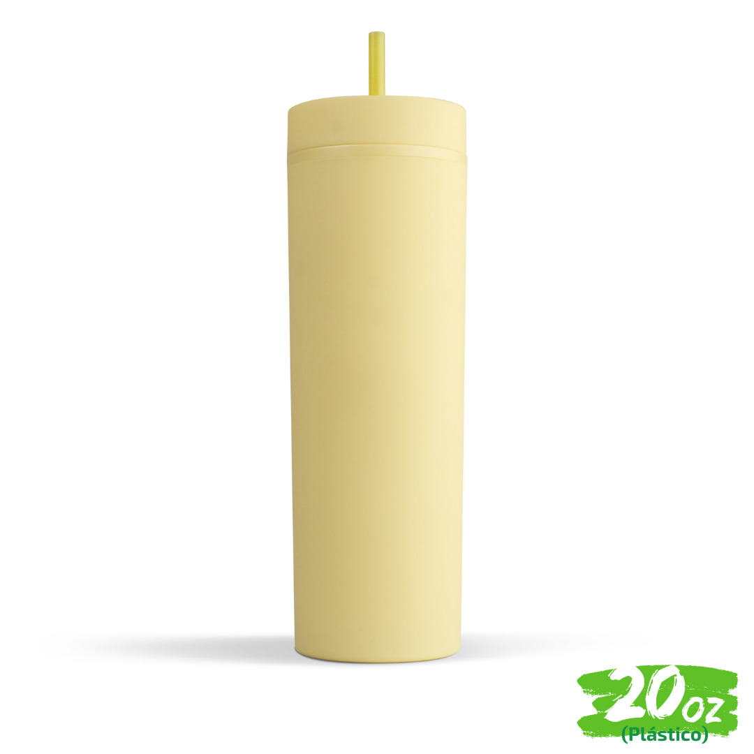 12pzs 20oz / 591ml "PLÁSTICO" + POPOTE