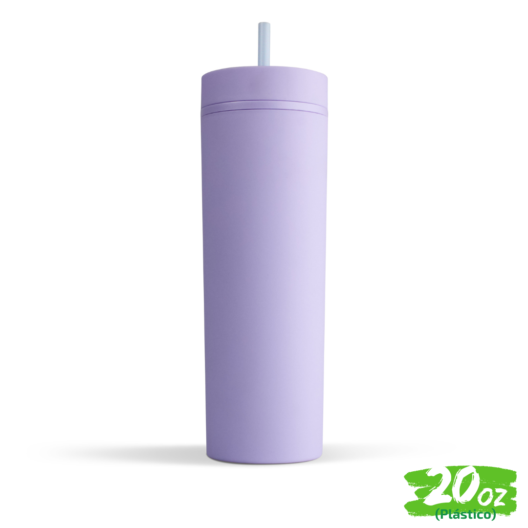 12pzs 20oz / 591ml "PLÁSTICO" + POPOTE