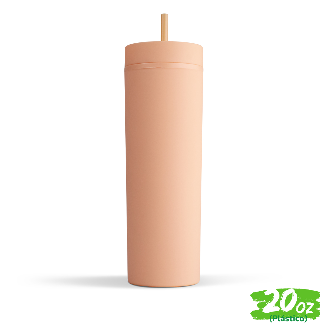 12pzs 20oz / 591ml "PLÁSTICO" + POPOTE