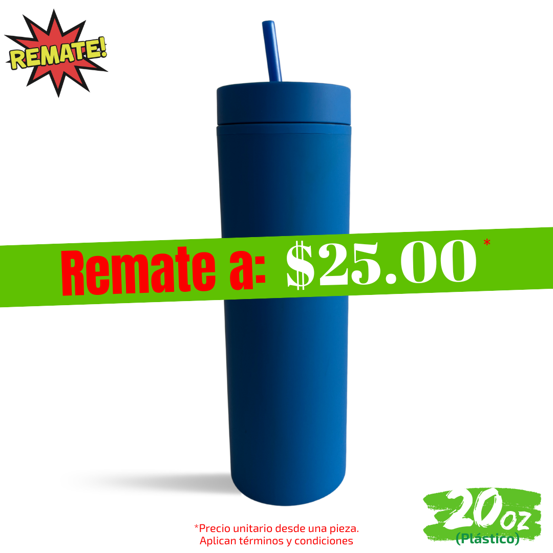 REMATE de Vaso 20oz / 591ml de Plástico + Popote