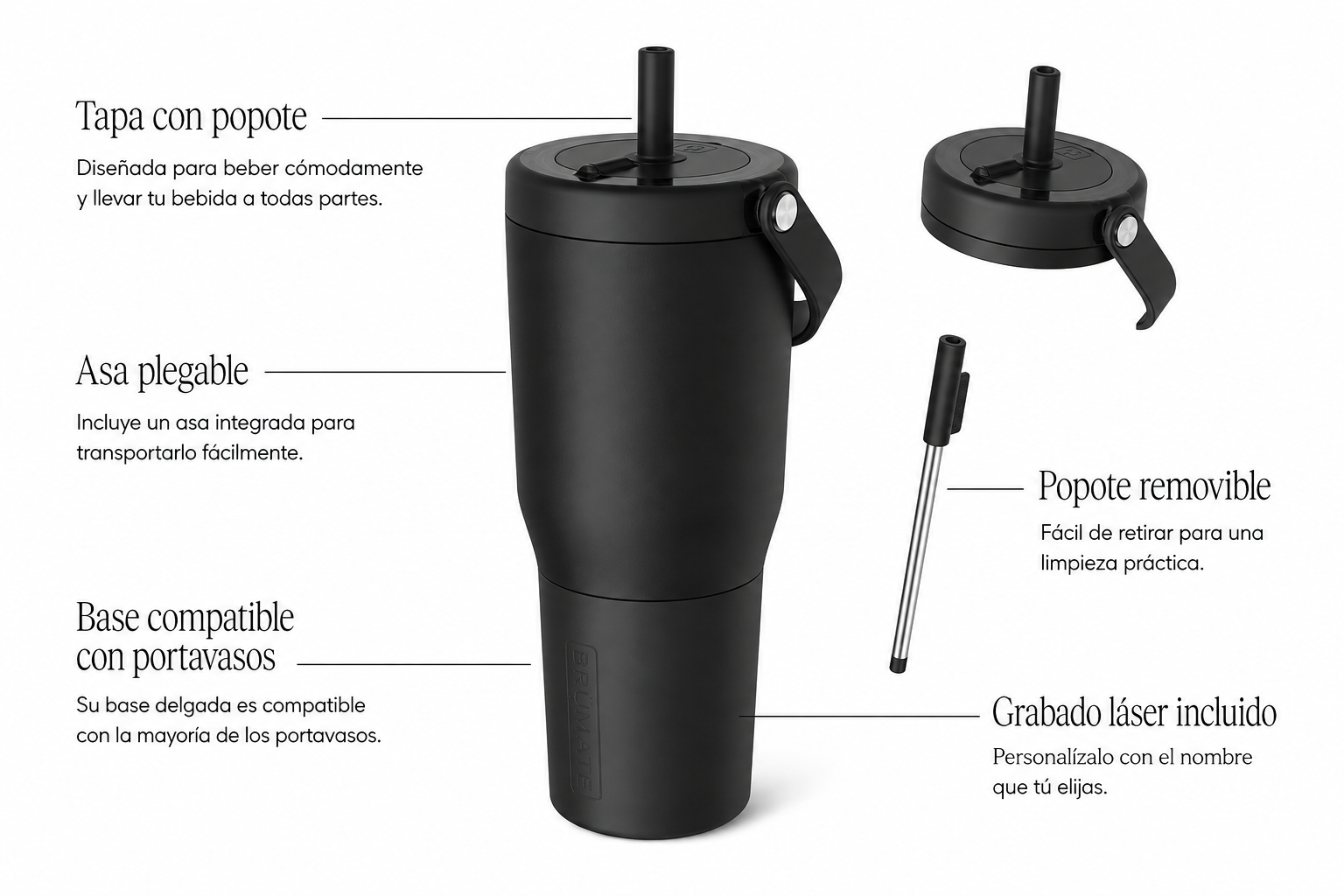 Termo 35 oz marca BRÜMATE + Tapa Hérmetica