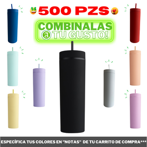 500pzs 20oz / 591ml "PLÁSTICO" + POPOTE