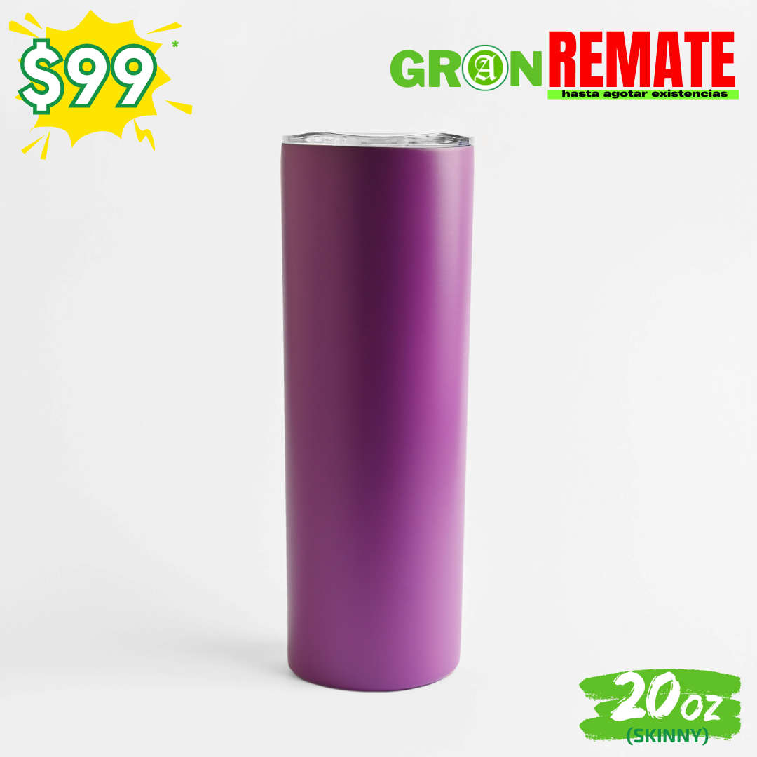 Gran REMATE // 12pzs "SKINNY" 20oz / 591ml con Tapa Hermética